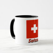 Drapeau Suisse avec le nom en français Mok (Voorkant links)