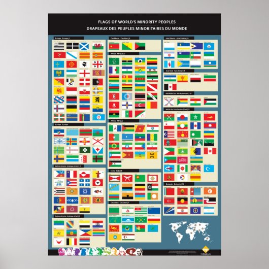 Drapeaux des peuples minoritaires du monde poster (Voorkant)