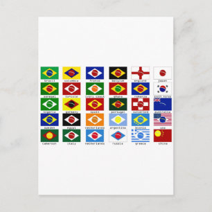 drapeaux pour la coupe du monde au brésil briefkaart