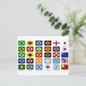 drapeaux pour la coupe du monde au brésil briefkaart (Staand voorkant)