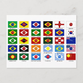drapeaux pour la coupe du monde au brésil briefkaart