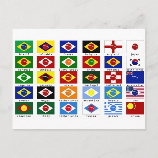drapeaux pour la coupe du monde au brésil briefkaart (Voorkant)