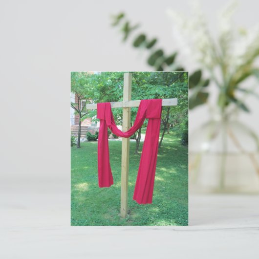Draped Cross Briefkaart (Staand voorkant)