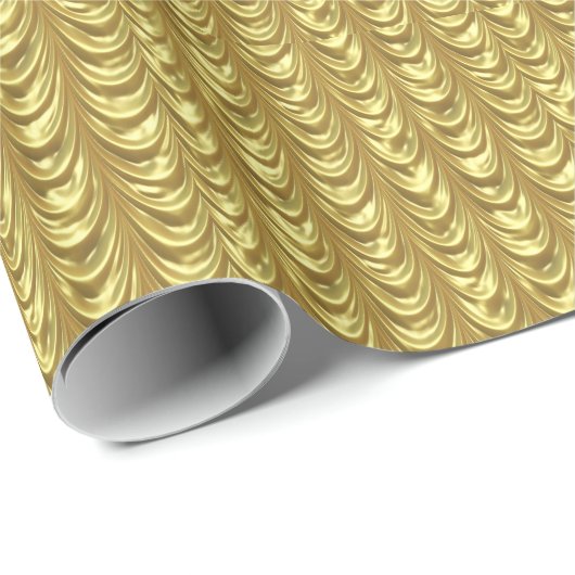 Draped Gold Foil Pattern Print Cadeaupapier (Rol Hoek)