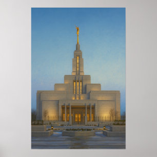 Draper Utah Tempel Schildering™ LDS Muurkunst Post Poster