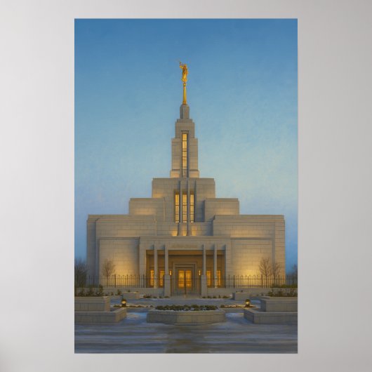 Draper Utah Tempel Schildering™ LDS Muurkunst Post Poster (Voorkant)