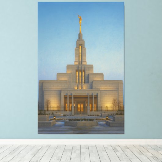 Draper Utah Temple Painting™ LDS Muurschildering C Canvas Afdruk (Insitu (Houten vloer))