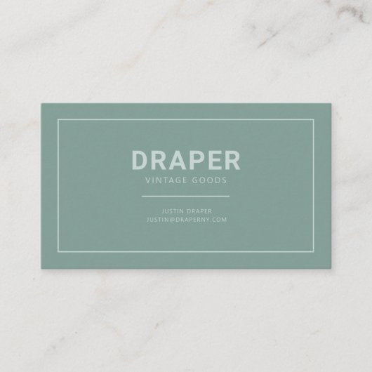Draper Visitekaartje (Sage Green) (Voorkant)