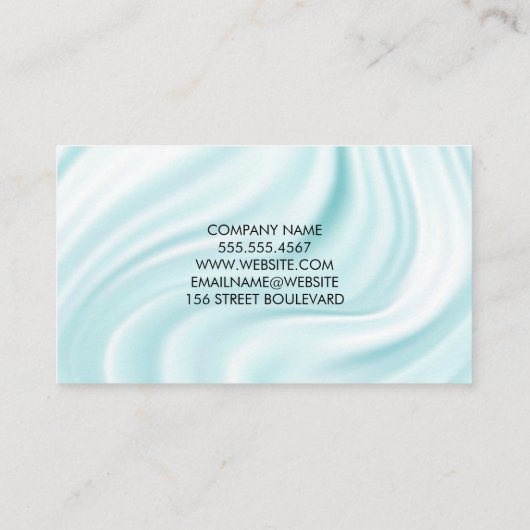 Draperie van zijdemateriaal visitekaartje (Achterkant)