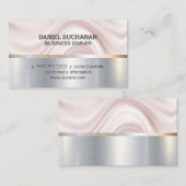 Draperige achtergrond | Goud metaal | Metaal gebor Visitekaartje (Voorkant / Achterkant)