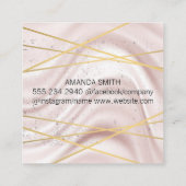 Drapery Fabric-achtergrond | Abstracte gouden lijn Vierkante Visitekaartje (Achterkant)