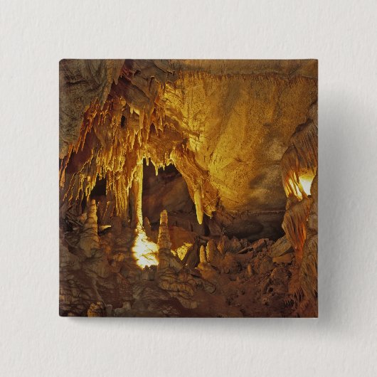 Drapery Room, nationaal park Mammoth Cave, Vierkante Button 5,1 Cm (Voorkant)