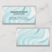 Drapery Silk Achtergrond | Zilveren grens Visitekaartje (Voorkant / Achterkant)