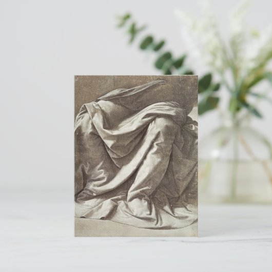 Drapery study for a Seated Figuur, c.1475-80 Briefkaart (Staand voorkant)