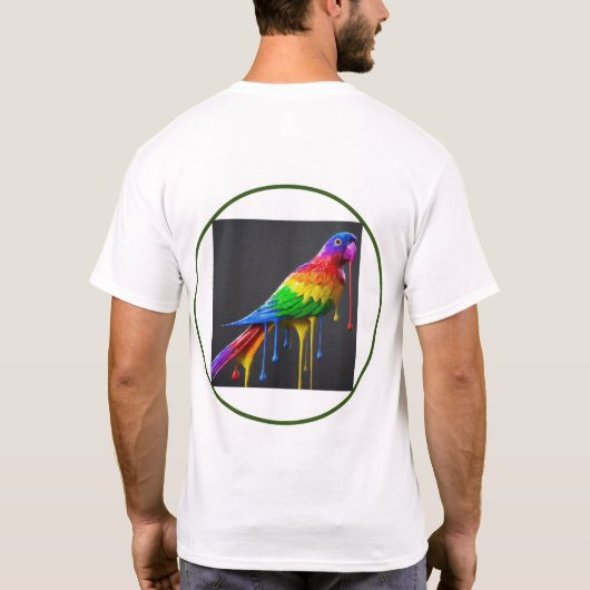 Drapes in Parrot kleuren: levendig en speels T-shirt (Achterkant)