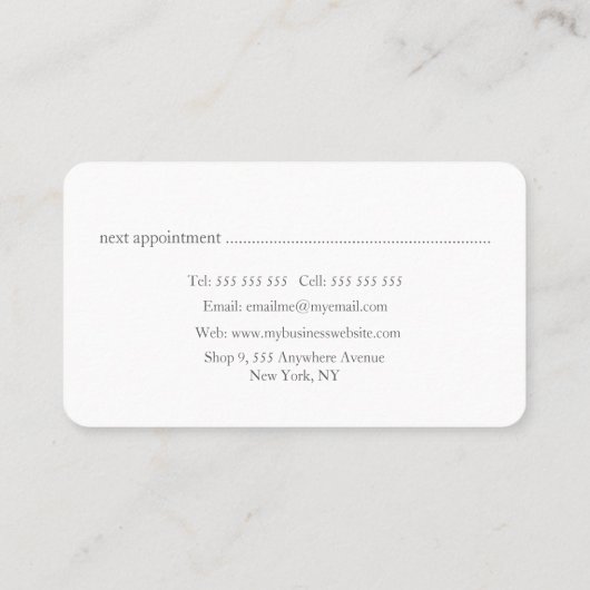 Draping Bloemen Stylist Afspraakkaarten Afsprakenkaartje (Achterkant)