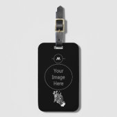 Drasted White Stripes Zebra Silhouette Monogram Bagagelabel (Voorkant (verticaal))