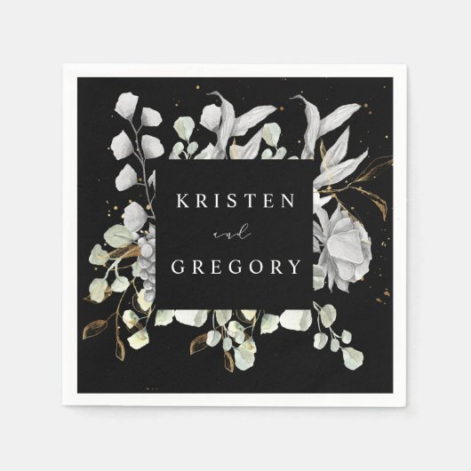 drastisch zilvergoudflormonogram servet (Voorkant)