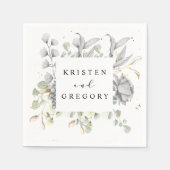 drastisch zilvergoudflormonogram servet (Voorkant)