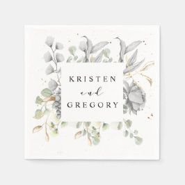 drastisch zilvergoudflormonogram servet