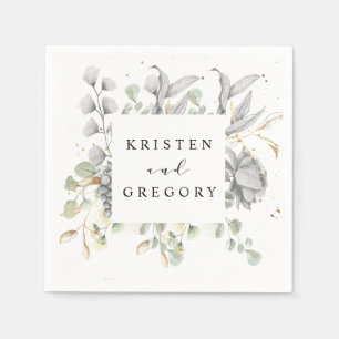 drastisch zilvergoudflormonogram servet