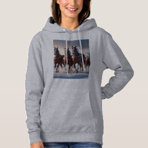 Dravend door de sneeuw: Santa's magische paarden Hoodie