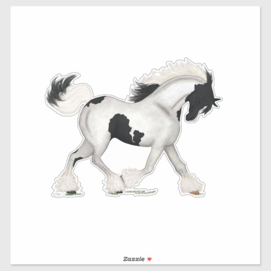 Dravend Gypsy Vanner Paard Pinto Pony Sticker (Vel)