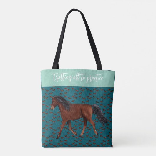 Dravend naar de praktijk paard Tote Bag (Achterkant)