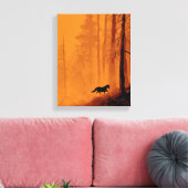 Dravend Paard Blaze Oranje Bos Kunst Canvas Afdruk (Insitu (Woonkamer))