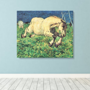 Dravend Paard door Giovanni Segantini, Vintage Kun Canvas Afdruk