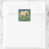 Dravend Paard door Giovanni Segantini, Vintage Kun Vierkante Sticker (Tas)
