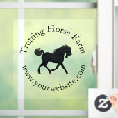 Dravend paard in cirkelvormige tekst Equestrian Raamsticker (Huis)