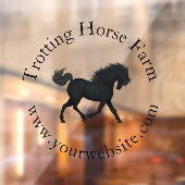 Dravend paard in cirkelvormige tekst Equestrian Raamsticker (Vel 2)