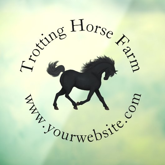 Dravend paard in cirkelvormige tekst Equestrian Raamsticker (Vel 3)
