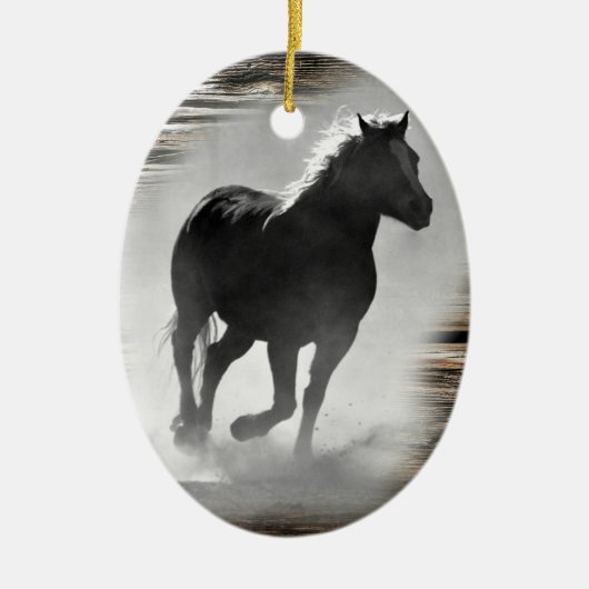 Dravend Paard Keramisch Ornament (Voorkant)