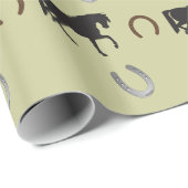 dravend paard met hoefijzers cadeaupapier (Rol Hoek)