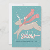 Dravend rendier - Niet-foto platte kerstkaart (Voorkant)