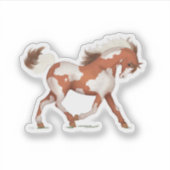 Dravend Schilderpony Overo Bont Pinton Paard Sticker (Voorkant)