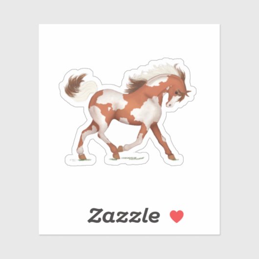 Dravend Schilderpony Overo Bont Pinton Paard Sticker (Vel)