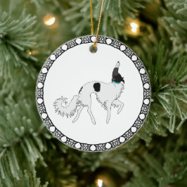 Dravende Borzoi Kerst Ornament