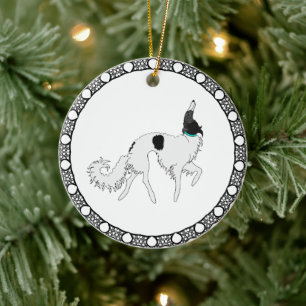 Dravende Borzoi Kerst Ornament