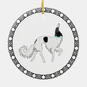 Dravende Borzoi Kerst Ornament (Achterkant)