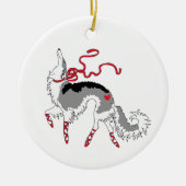 Dravende Borzoi Kerstversiering Keramisch Ornament (Voorkant)
