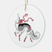 Dravende Borzoi Kerstversiering Keramisch Ornament (Links)