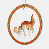 Dravende Borzoi Versiering Keramisch Ornament (Links)