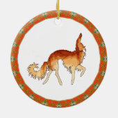 Dravende Borzoi Versiering Keramisch Ornament (Achterkant)