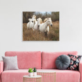 Dravende Camargue-paarden Canvas Afdruk (Insitu (Woonkamer))
