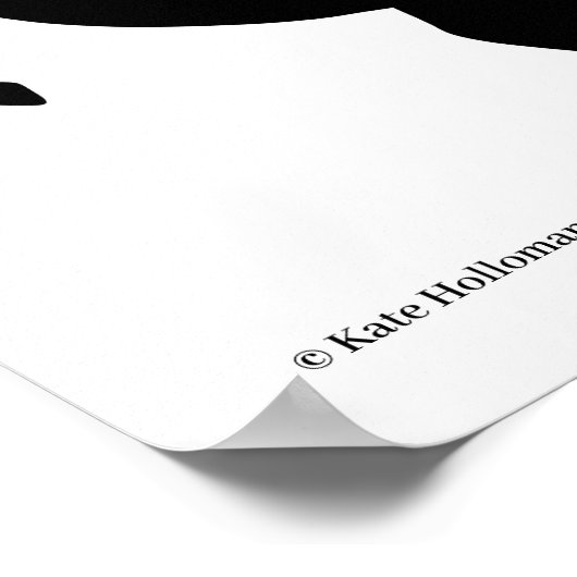 Dravende Eenhoorn - Minimalistische Zwarte en Witt Poster (Hoek)