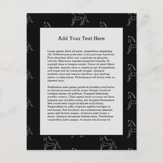 Dravende Paarden Ruiter Wit Contour Paard Flyer (Voorkant)