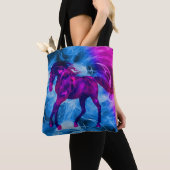 Dravende Zwarte Fantasy Paard Kunst Tote Bag (Dichtbij)